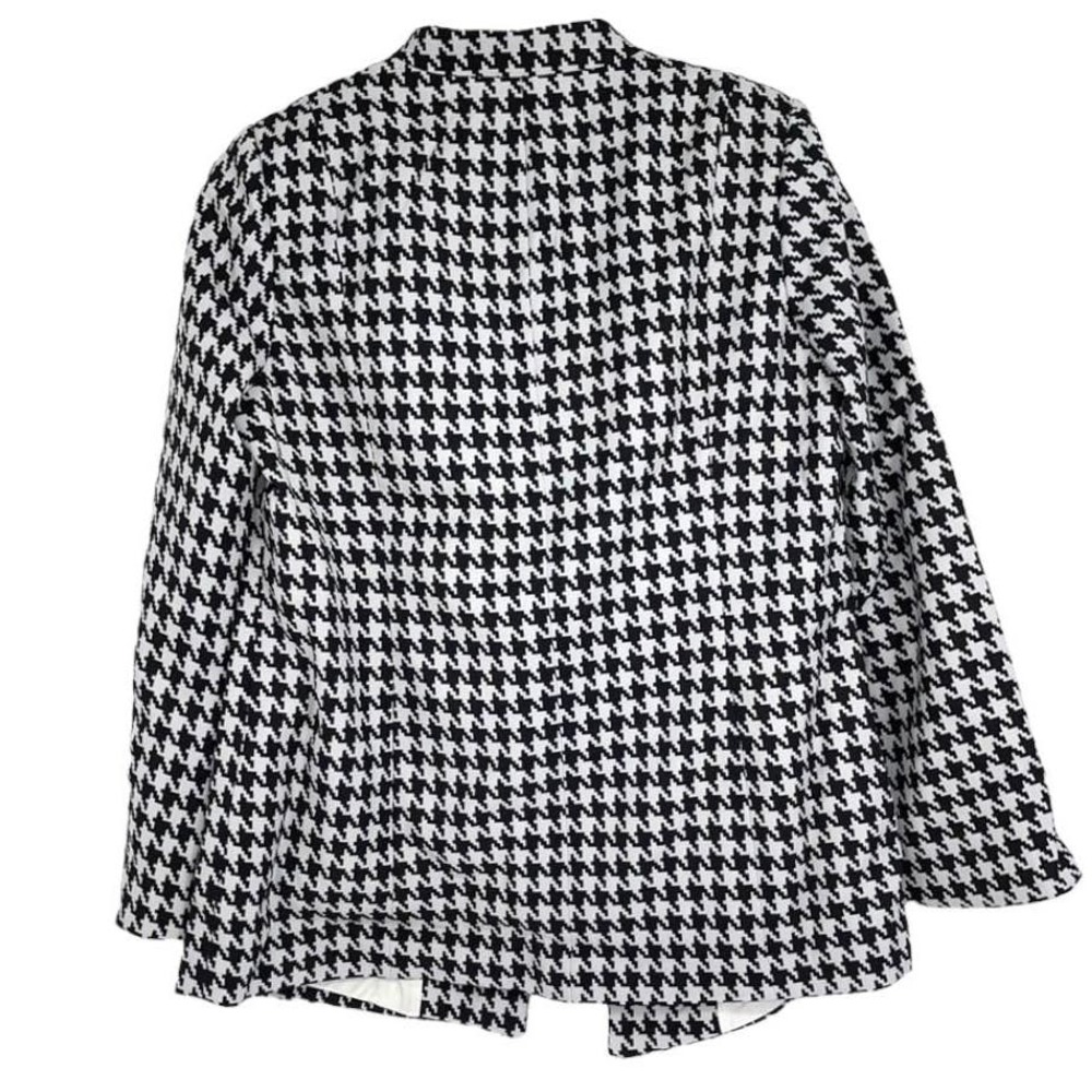 JESSICA LONDON BLACK & WHITE HOUNDSTOOTH BLAZER SIZE 12W - Picture 2 of 6